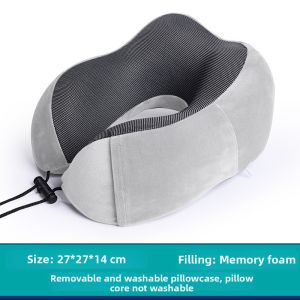 Ergonomic Memory Foam Travel Pillow with Storage and Magnetic Fabric