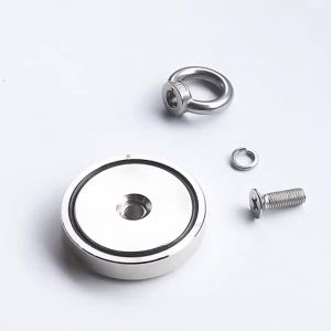 Super Strong Neodymium Fishing Magnet Hook N52 Heavy Duty Rare Earth Magnet With Countersunk Hole Eyebolt 16-90mm Salvage Magnet