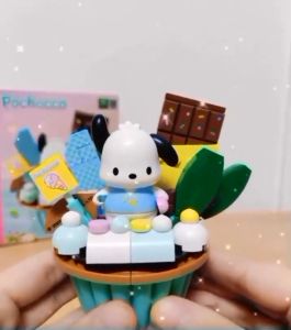 【Keeppley Sanrio small cake Sanrio building blocks series Pochacco cake 】assembled building blocks toy  Pochacco big ear dog kulomi girls gift collection Sanrio building blocks series