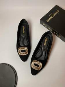 Futto.chic sepatu flatshoes wanita cantik bludru sweat DD01