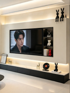 BEIQIVI | Stainless Steel Recessed TV Wall Niche 65 Inch