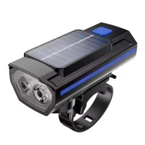 BUCKLOS | Đèn Xe Đạp Năng Lượng Mặt Trời Sạc USB Siêu Sáng Có Chức Năng Xoay Và Zoom Đèn Pha Trước Xe Đạp Với Thân Đèn ABS Chống Nước IPX5 Dành Cho Xe Đạp