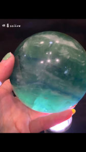 90mm 绿萤石球 | 1.4kg Green Fluorite Sphere 🌿 📌底座随机附送