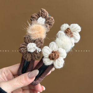 WENZHU | Kẹp Tóc Crochet Hoa cho Phụ Nữ Mùa Thu Đông Kích Thước Đơn Nhất Kẹp Mỏ Vịt