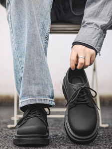 Elegant Thick Bottom Derby Shoes Mens Retro Heightening Big Head Casual Fashion British Style Leather Shoes Comfortable Sporty