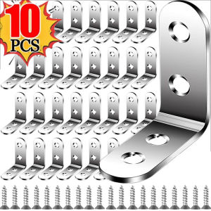 YESPERY L Shaped Corner Brackets Stainless Steel Bracket Fastener 90° Right Angle Connectors for Wood Furniture Bedframe Cabinet