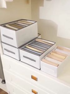 กล่องเก็บของ พลาสติก กล่องเก็บกางเกง กล่องเก็บเสื้อผ้า ลิ้นชักเก็บชูนิด มีจัดระเบียบตู้เสื้อผ้า ไม่จำเป็นต้องประกอบ