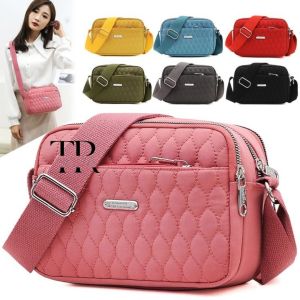 TR Fashion กระเป๋าสะพายข้าง กระเป๋าสะพายพาดลำตัว กระเป๋าสะพายผญ กระเป๋าผ้า คุณภาพเกินราคา 5 ช่องซิป (TR792)