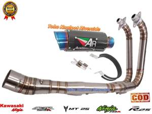 knalpot racing ar austin racing full system header kolong full cacing pnp ninja 250fi ninja karbu ninja z250 r25 mt25 suara bass gahar