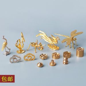 Đĩa Đựng Hương Đồng Nhỏ Hình Quả Dưa Chuột Phụ Kiện Trà Đạo Đĩa Đựng Hương Đứng Hương Đứng Chín Lỗ Cắm Hương Cúng Phật