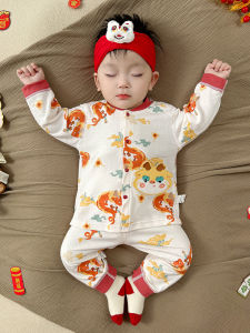Baby Cotton Pajamas Set Spring Autumn Thin Pure Cotton Boneless Newborn Clothes Infant Two-Piece Set Long Sleeve Pants for Kids