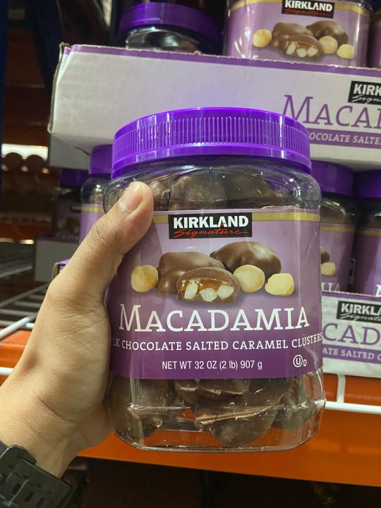 KIRKLAND SIGNATURE MACADAMIA DARK CHOCOLATE SALTED CARAMEL CLUSTERS