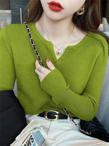 Womens Knitted Base Shirt Autumn Winter Small Fragrance Style Suit Inner Wear 2025 New French V-neck Top High-End Sweater