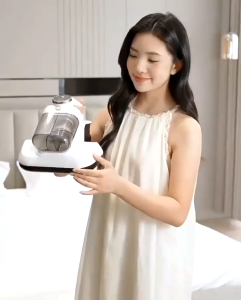 เครื่องดูดไรฝุ่น เครื่องดูดไรฝุ่นไร้สาย เครื่องดูดฝุ่นที่นอน การออกแบบถ้วยคู่ อบแห้งด้วยอุณหภูมิสูง 70℃ 18KPA แรงดูดสูง แสง uv กำจัดไรยูวีได้ถึง 99.99% Dust Mites Vacuum Cleaner