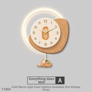 RUIBAHAO | TV Background Wall with Clock Decorative Painting