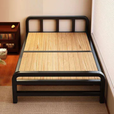 Folding Wooden Bed for Adults Hard Panel