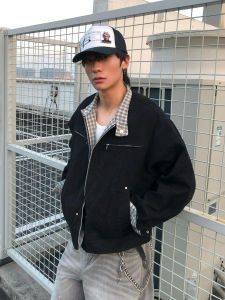 OUMULONG | Herringbone Cleanfit Harrington Jacket