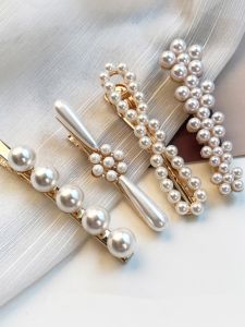 Elegant Pearl Hair Clip Womens Stylish Side Bun Hairpin Retro Chic Ins Small Niche Hair Accessories for Personal Grooming