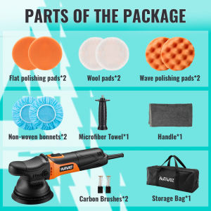 AUTIWOZ W01 630W Dual Action Car Polisher 125mm/5" Random Orbital Buffer 6 Speed DA Polishing Machine Waxing Kit For Auto Paint