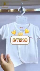 Áo sơ sinh cộc tay BABIBOO áo sơ sinh mùa hè màu kiểu cổ tim vải mềm mịn mát BTK18