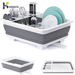 Foldable Dish Rack Kitchen Storage Holder Drainer Bowl Tableware Plate Portable Drying Rack Home Dinnerware Organizer