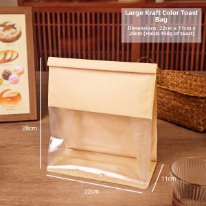 Cotton Edged Window Sliced Toast Baking Bag Self Sealing Bag Kraft Paper Bag Bread Packaging Kitchen Cooking Utensils