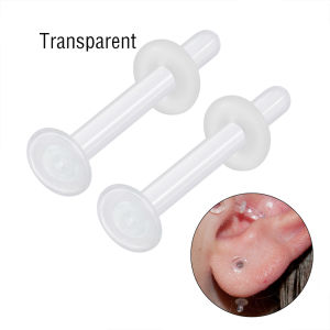 1/2/20PCS Colorful Pyrex Glass Piercing Labret Straight FlatBack Nose Lip Belly Ring Ear Cartilage Lobe Piercing Jewerly