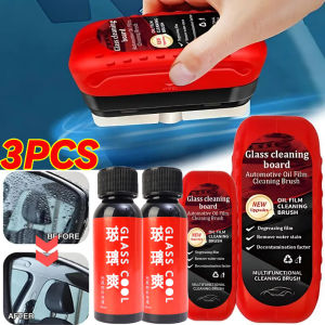3PCS Car Glass Oil Film Remover Glass Sponge Cleaning Brush Car Windshield Glass Polishing Compound Car Glass Sponge Cleaning Brush Auto Cleaning Tool