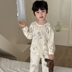 Cotton Summer Sleepwear Set Loose Breathable Thin Home Clothes for Kids
