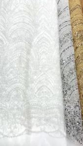 New Black Sequins African French Mesh Beaded Lace Fabric 2026 High Quality Lace Nigeria Luxury Lace Fabric For Party Dress Women