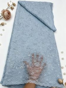 Unique Hot Sale Luxury Exquisite New Fashion Design Fabric Handmade Embroidery Net Lace Beads For Making Women Wedding AT2831
