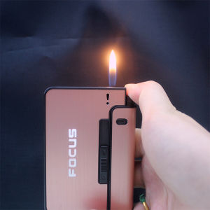 Portable Metal Case Creative Automatic Holder Box For Lighter And Cigarette Perfect for Gift