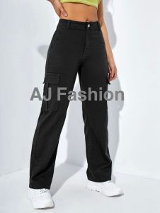 Cargo 6 Pocket Palazo Jeans for women Ready stock 26-36 Size