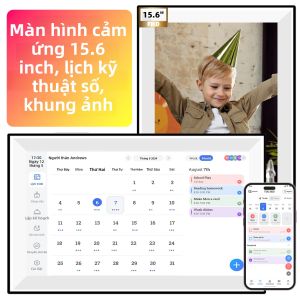 Màn Hình Cảm Ứng 156 Inch Khung Ảnh Kỹ Thuật Số Lịch 16 Ngôn Ngữ Công Cụ Tổ Chức Thông Minh Có Thể Gắn Trên Tường Tự Động Xoay Cho Lịch Trình Gia Đình