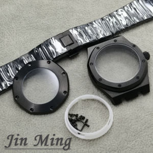 Octagonal Stainless Steel 41mm Automatic Watch Case MOD Bracelet with Transparent Back and Sapphire Crystal Fits NH34 NH35 NH36