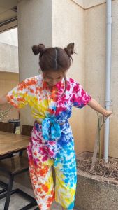 กางเกงเล เตี่ยวกี มัดย้อม กางเกงขาก๊วย ผ้ามัดย้อม สีนำเข้าจากยอรมัน,ผ้าฝ้าย, ผ้าฝ้ายมาก พร้อมส่งค่ะ, ฟรีไซส์