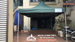 Nhà bạt di động Tuấn Ý 3mx3m bạt màu XANH TÍM THAN sản xuất tại Việt Nam - Gian hàng hội chợ tiêu chuẩn nhà bạt sự kiện đa năng