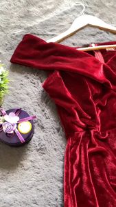 ES900  เดรสสั้น ชุดเดรส เดรสกำมะหยี่เนื้อผ้าดี ยืดเยอะ ทรงสวย อกเสร้มฟองน้ำ มีซิปหลัง