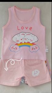 TrendyEssence Girls Summer Adventure Set - 100% Cotton Sleeveless Shirt & Short (6 Months - 5 Years)