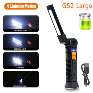 Multifunctional COB LED Flashlight Portable Magnetic Work Light Lantern USB Rechargeable Emergency Repair Camping Torch Lamp