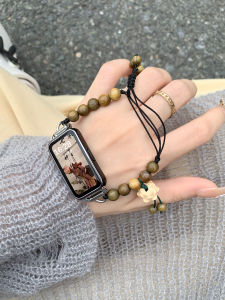 UHADA Xiaomi Band 8Pro 9Pro 7Pro Compatible Fashion Smart Sports Bracelet Green Sandalwood Beads Traditional Chinese Style