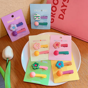 Cute Flower Duckbill Hair Clips for Girls Childrens Hair Accessories Side Hairpins Lovely Hair Decorations for Kids