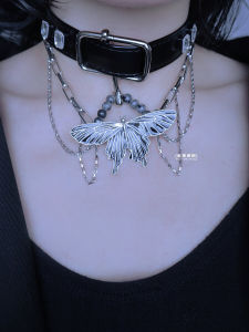 Punk Butterfly Fringe Belt New Chinese Style Y2K Tassel Choker Clavicle Chain Fashion Jewelry Accessories Womens Necklaces