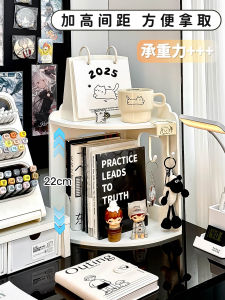 ตู้หนังสือมุมโต๊ะทำงานสองชั้นความจุขนาดใหญ่ ตู้หนังสือติดผนัง ชั้นวางของสำหรับจัดระเบียบ ตู้หนังสือ ชั้นวางของ อุปกรณ์จัดระเบียบ