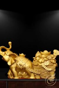 Tượng Voi Kéo Xe Tài Lộc Bằng Đồng Tượng Voi Phong Thủy Tượng Voi Như Ý Trang Trí - Đồ Đồng Thuận Tâm