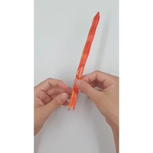 G (Ghỉ 10)Nơ rút bản to 3.0 cm trang trí giỏ quà oản Tết đỏ sọc vàng GA625