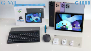 G-Vill G1000 10.1-inch HD Tablet PC comes with a free protective case stylus and mouse.