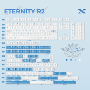 XVX | XVX Eternity R2 Cherry Profile PBT+PC 205-Key Keycap Set Blue and White