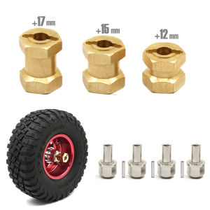 RS | 4pcs 12mm/15mm/17mm Axle Widen Hexagon Wheel Adapter For 1/10 RC Crawler Car TRX4 RC4WD D90 D110 Axial Scx10 90046 CatRC