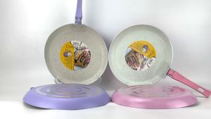 MAKCOOK Wajan Teflon / Wajan Gagang / Crepes pan / crepes maker / telfon crepes White Pink 25cm